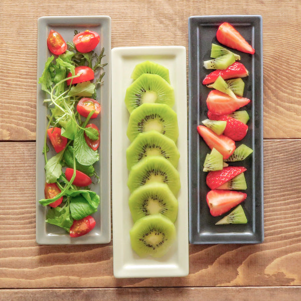 SLIM 8.3" Rectangular Plates Set of 4 - Gray