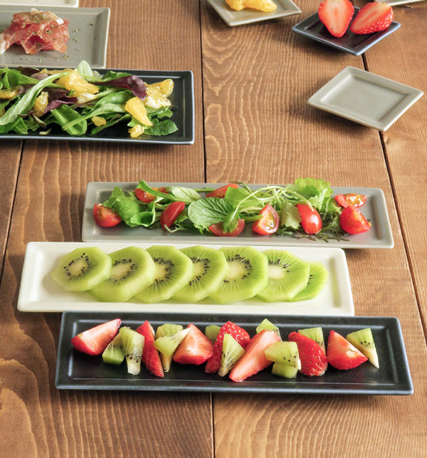 SLIM 8.3" Rectangular Plates Set of 4 - Navy Blue