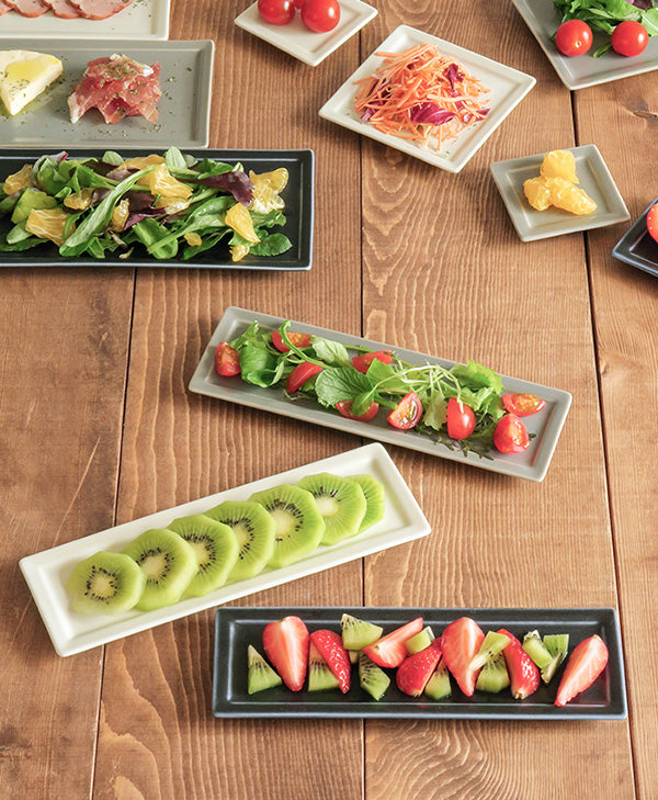SLIM 8.3" Rectangular Plates Set of 4 - Navy Blue