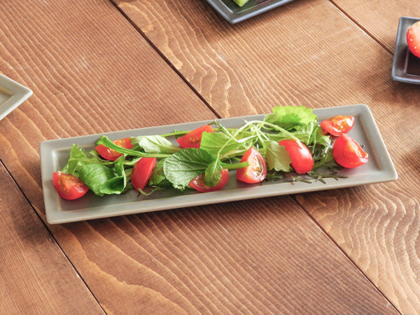 SLIM 8.3" Rectangular Plates Set of 4 - Gray