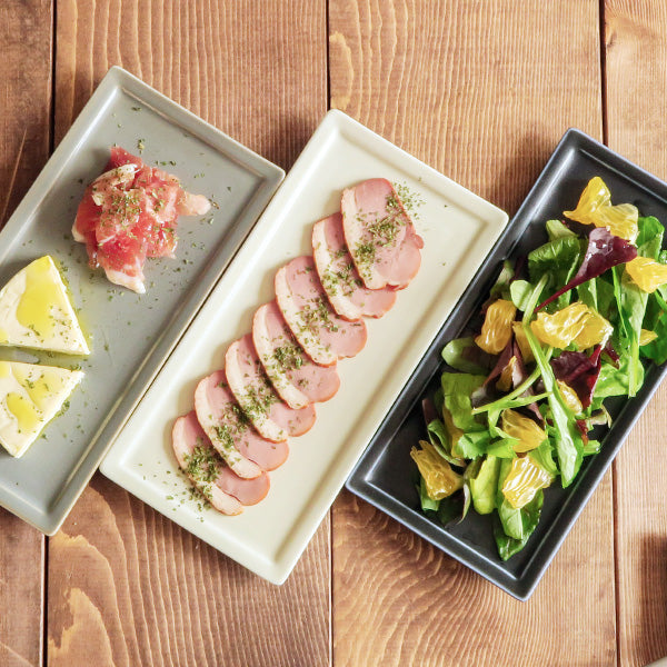 8.3" Rectangular Plates Set of 4 - White
