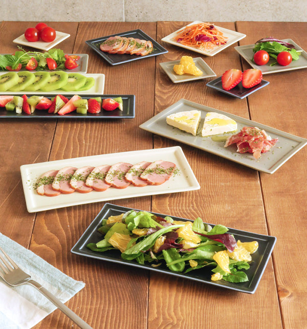 8.3" Rectangular Plates Set of 4 - White