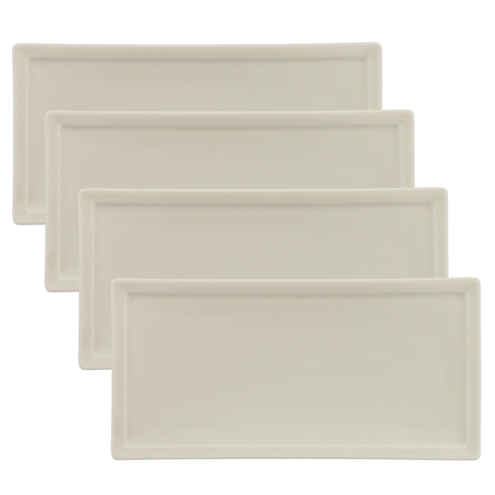 8.3" Rectangular Plates Set of 4 - White