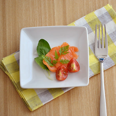 Small White Square Plate Set of 4