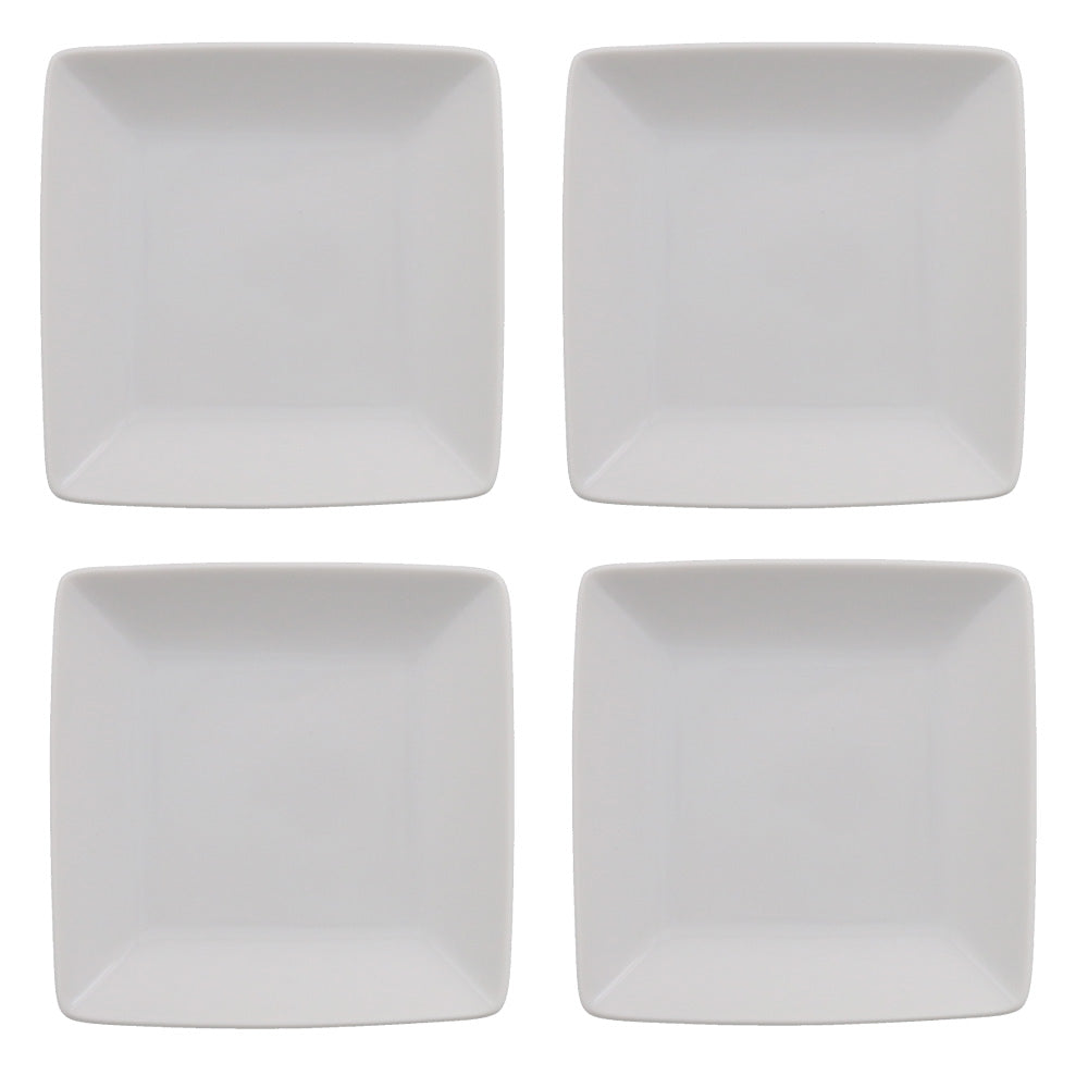 Small White Square Plate Set of 4