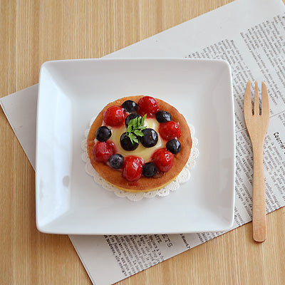 Medium White Square Plate Set of 2