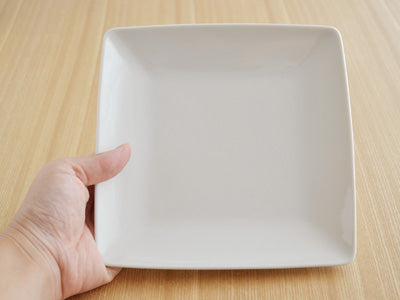 Medium White Square Plate Set of 2