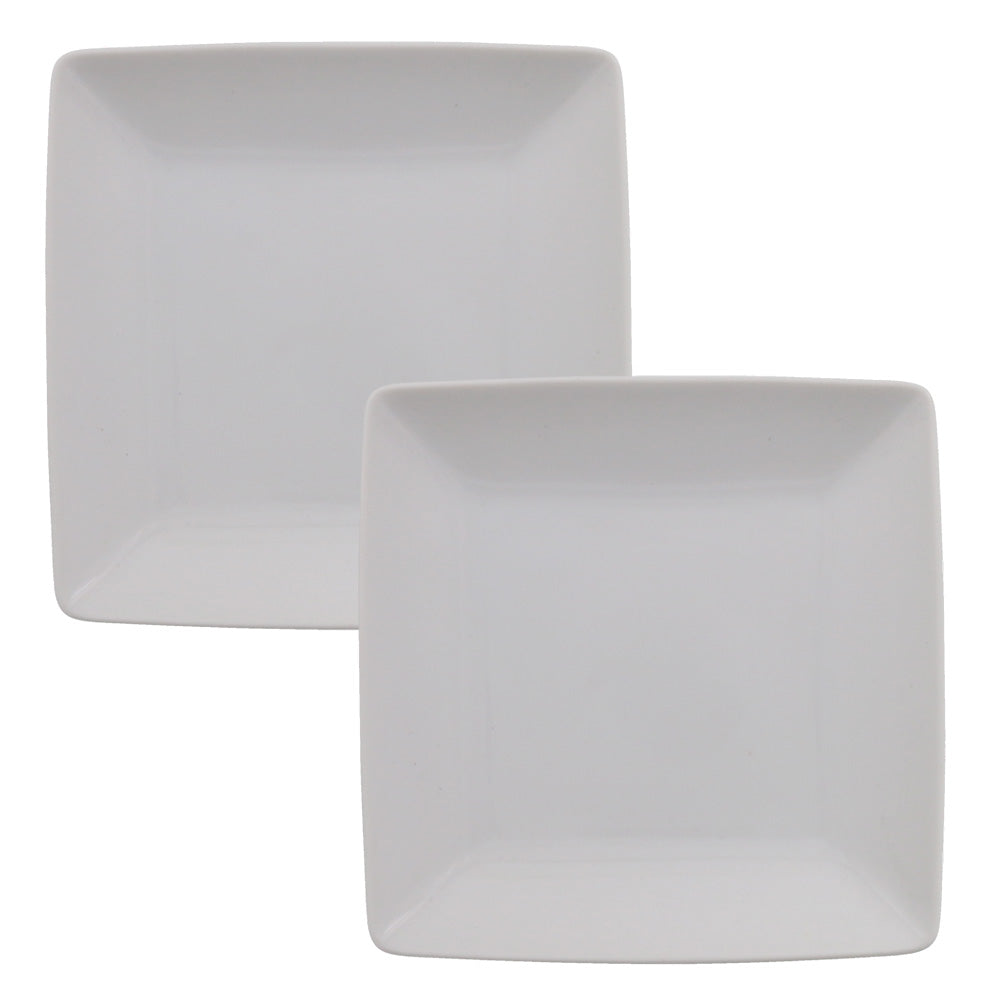 Medium White Square Plate Set of 2