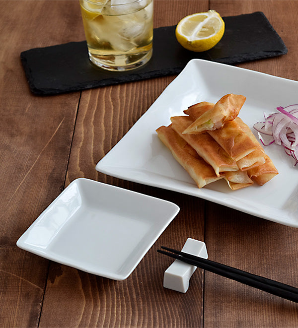 STUDIO BASIC Original White Square Plate Set of 4 - Small