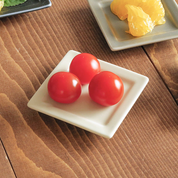 Mamezara 3" Extra Small Square Dishes - White