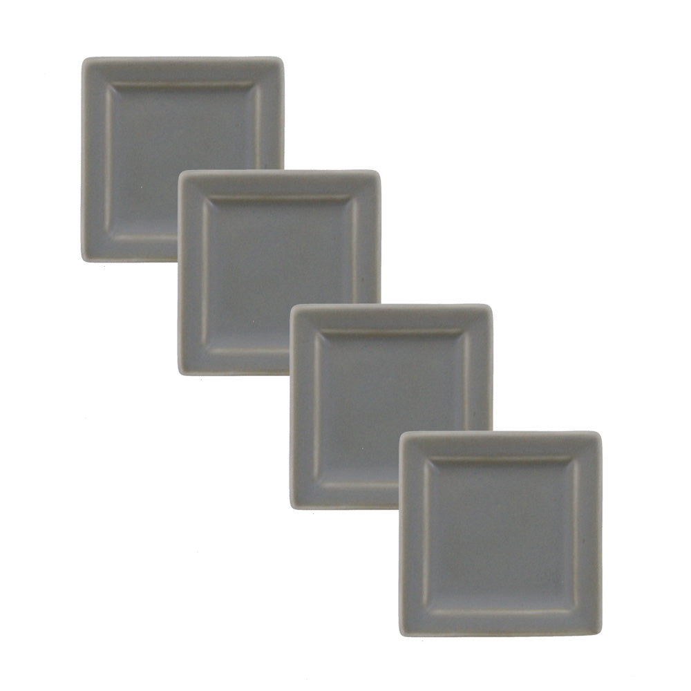 Mamezara 3" Extra Small Square Dishes - Gray