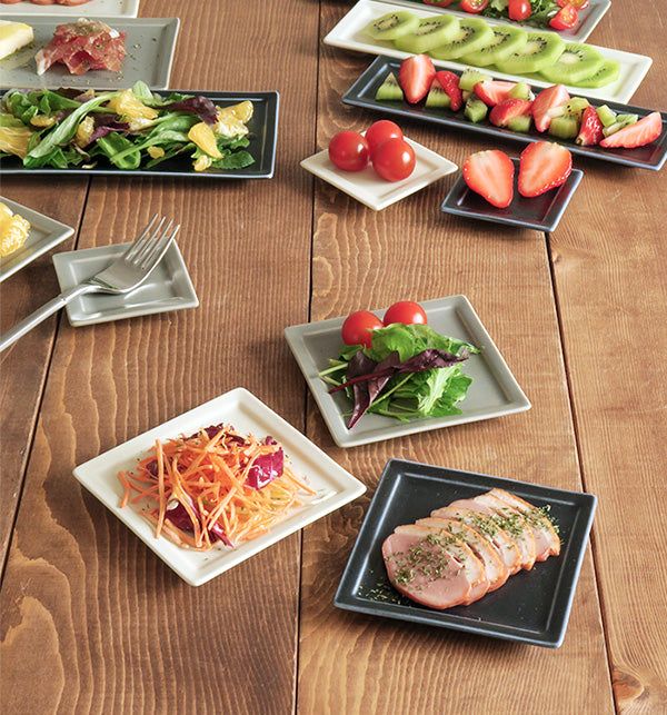 3.9" Small Square Dishes - Gray