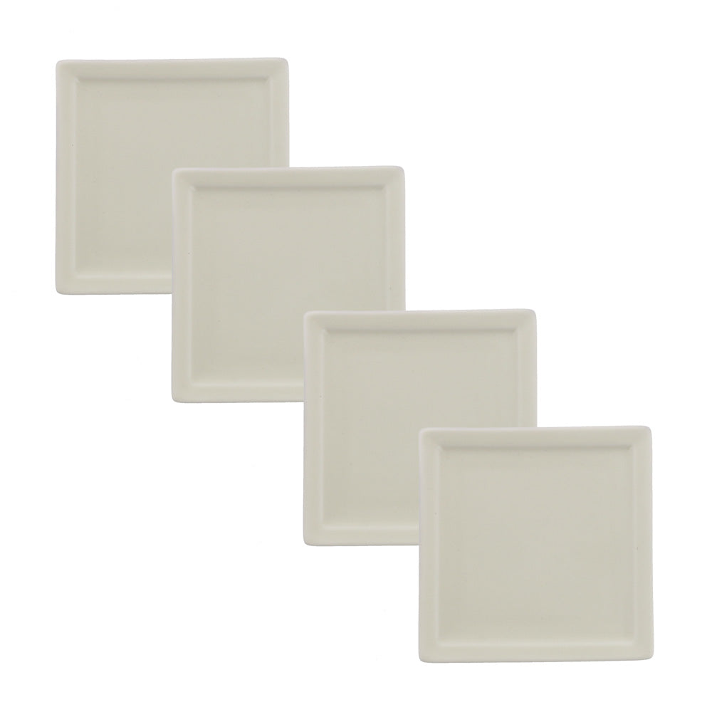 3.9" Small Square Dishes - White