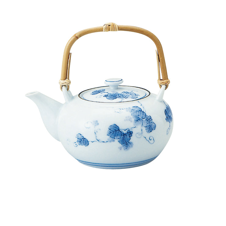Grape Ivy Blue and White Teapot with Infuser