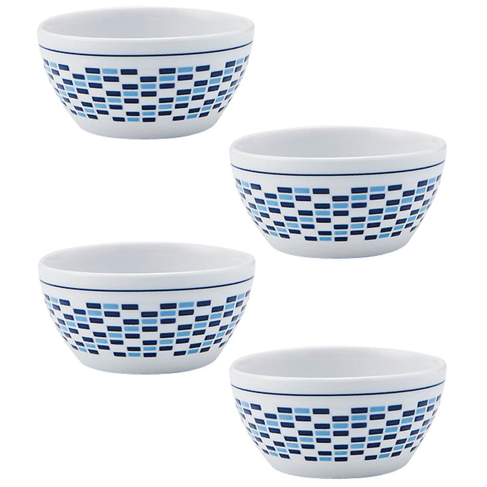 Mosaic Blue and White Multi-Purpose Bowls Set of 4
