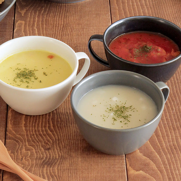 10.8 oz Lightweight Soup Bowls/Mugs with Handle Set of 4 - Navy Blue