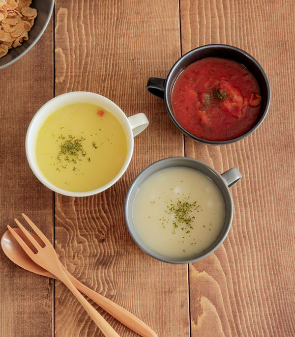 10.8 oz Lightweight Soup Bowls/Mugs with Handle Set of 4 - White