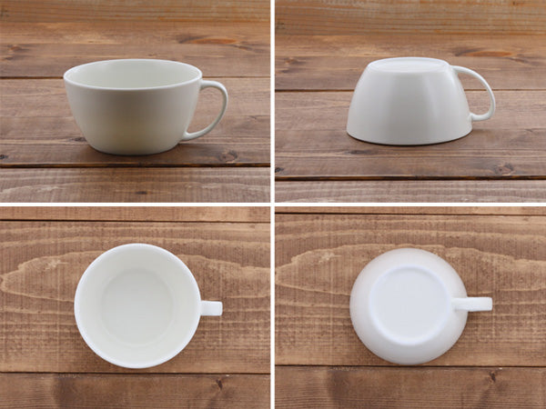 10.8 oz Lightweight Soup Bowls/Mugs with Handle Set of 4 - White