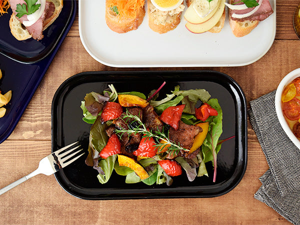 Estmarc 10.6" Square Trays/Plates Set of 2 - Black