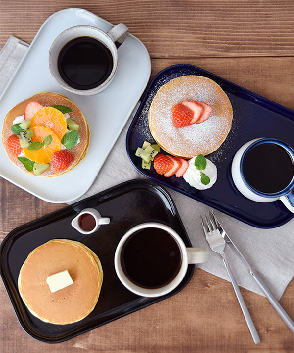 Estmarc 10.6" Square Trays/Plates Set of 2 - Black