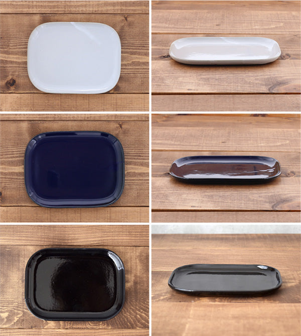 Estmarc 6.4" Small Square Plates/Trays Set of 2 - Black