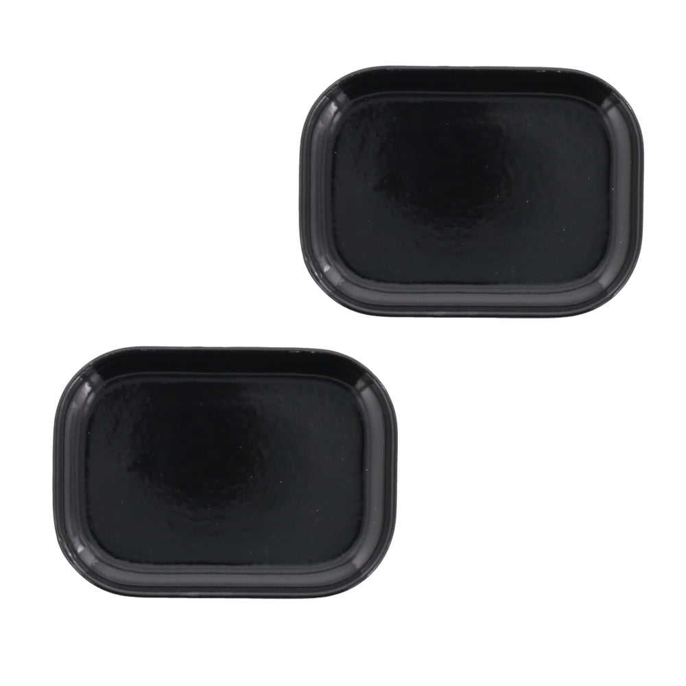 Estmarc 6.4" Small Square Plates/Trays Set of 2 - Black