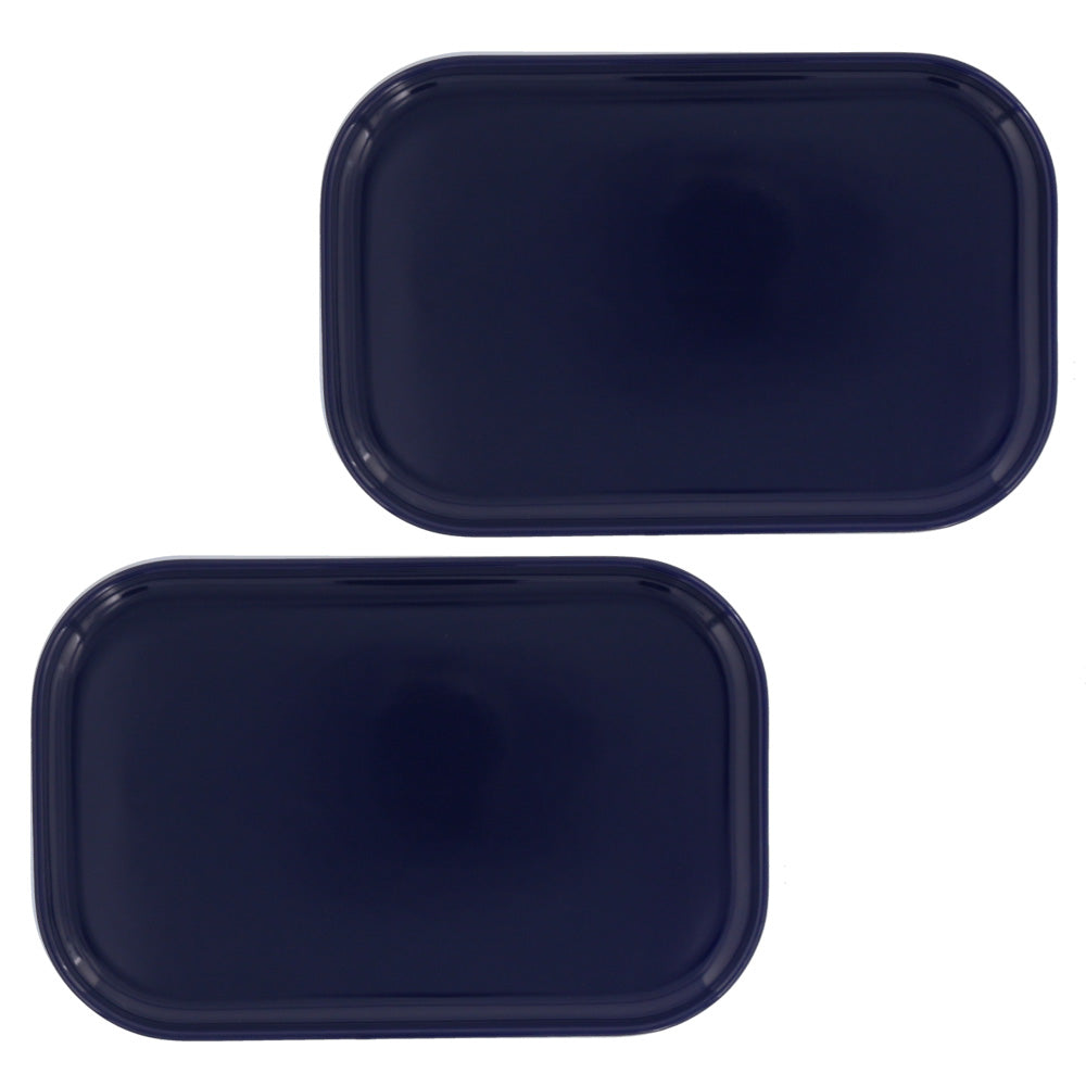 Estmarc 10.6" Square Trays/Plates Set of 2 - Navy Blue