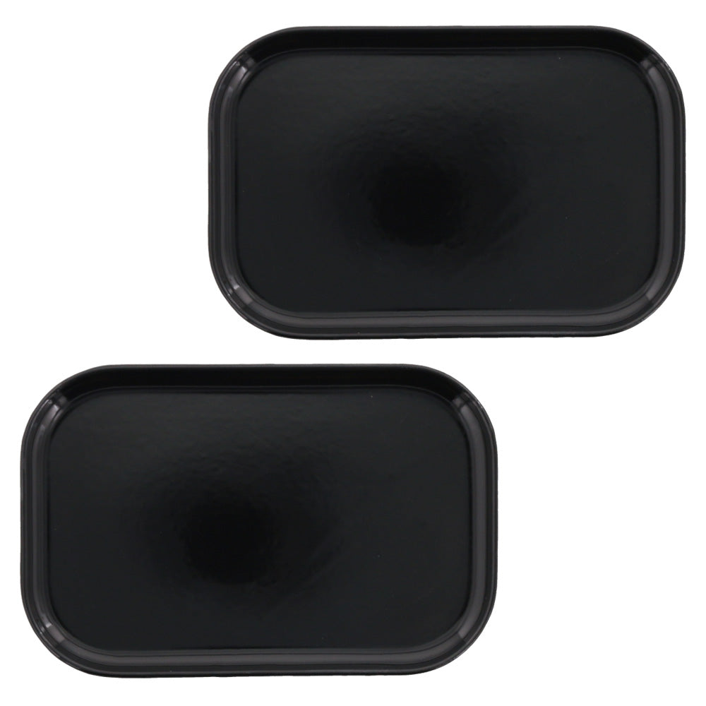 Estmarc 10.6" Square Trays/Plates Set of 2 - Black