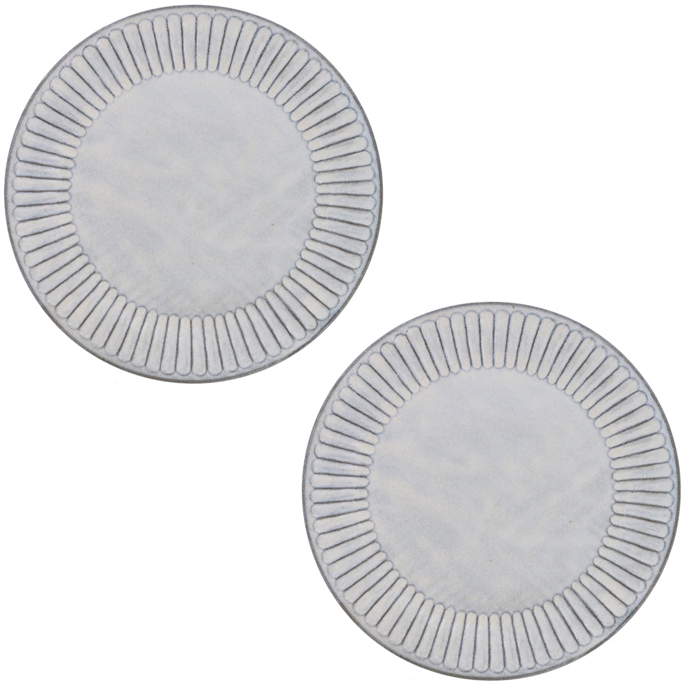 9.2" Shinogi Round Ceramic Dinner Plates Set of 2 - Gray