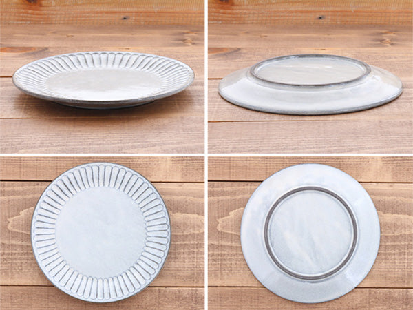 7.3" Shinogi Round Ceramic Salad Plates Set of 2 - Gray