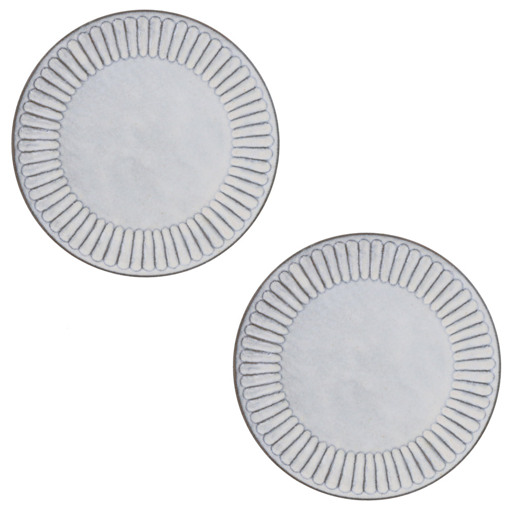 7.3" Shinogi Round Ceramic Salad Plates Set of 2 - Gray