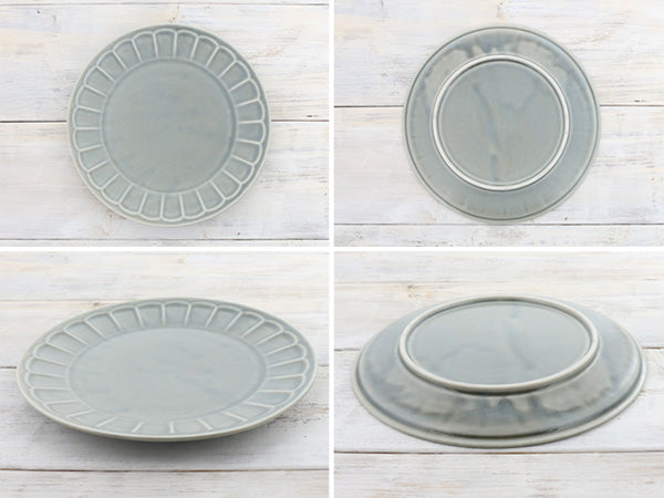 9.1" Shinogi Flower Plates Set of 2 - Gray