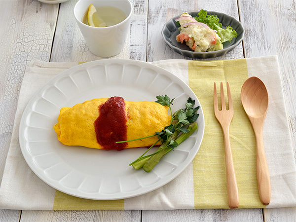 9.1" Shinogi Flower Plates Set of 2 - Matte White