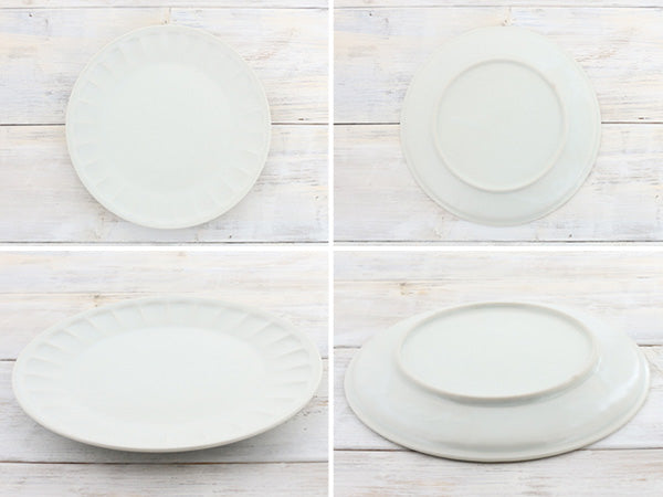 9.1" Shinogi Flower Plates Set of 2 - Matte White