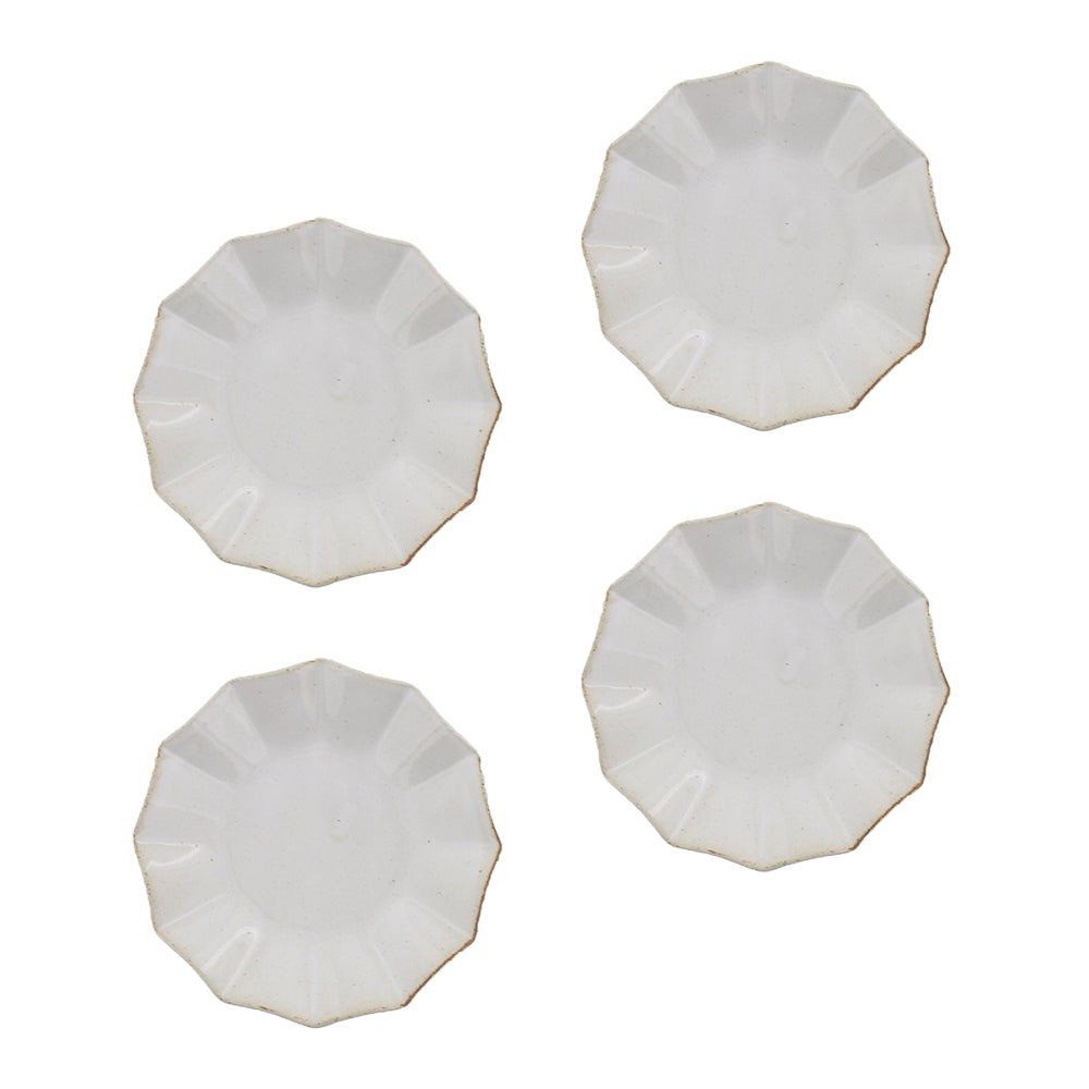 Rinka 4.2" Handmade Ceramic Condiment Dish Set of 4 - Milky White