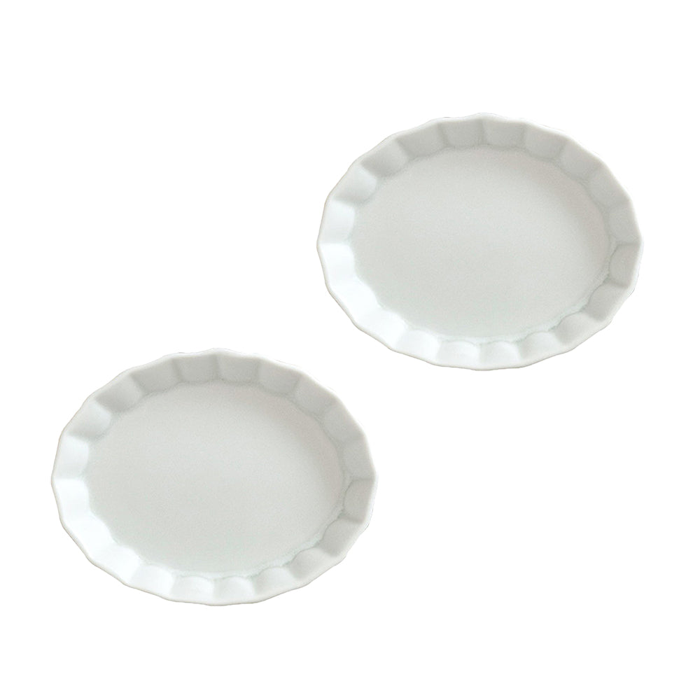 Shinogi 7.5" Oval Flower Bowls Set of 2 - Matte White