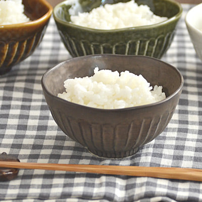 Shinogi 4.4" Rice Bowls Set of 4 - Matte Brown