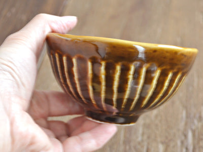 Shinogi 4.4" Rice Bowls Set of 4 - Amber