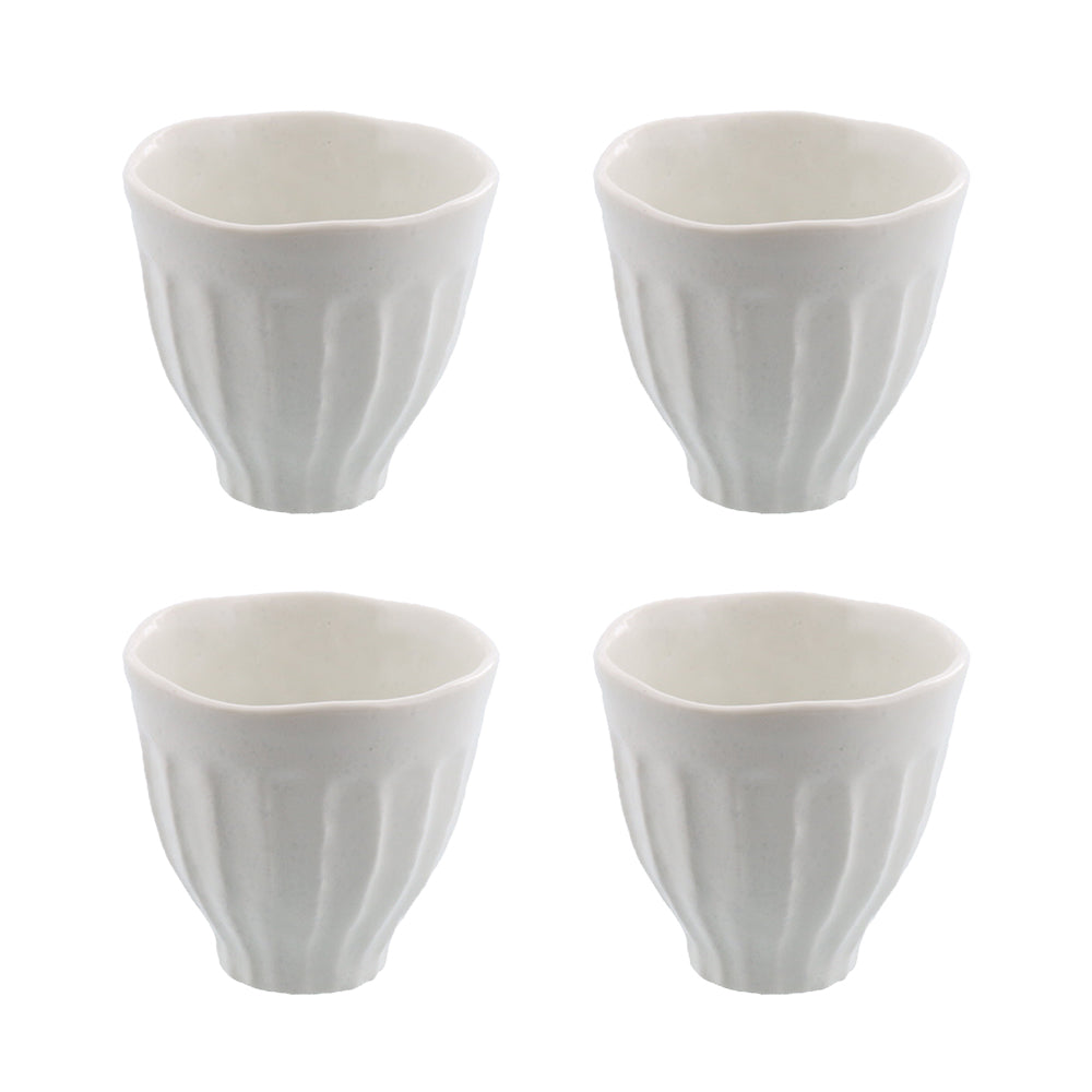 Shinogi Japanese Teacups Set of 4 - White