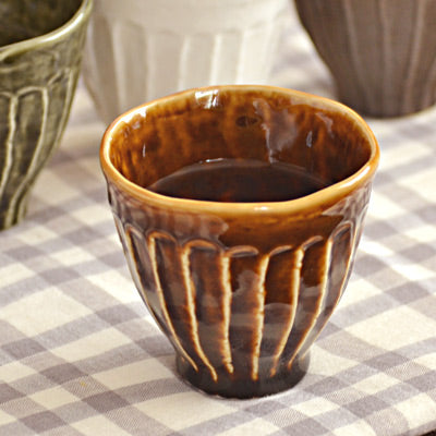 Shinogi Japanese Teacups Set of 4 - Amber