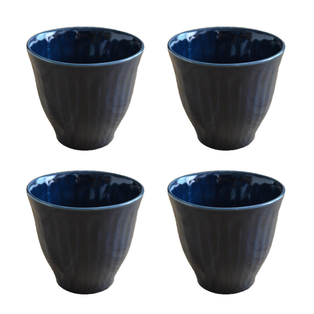 Shinogi Shochu Cups Set of 4 - Dark Blue