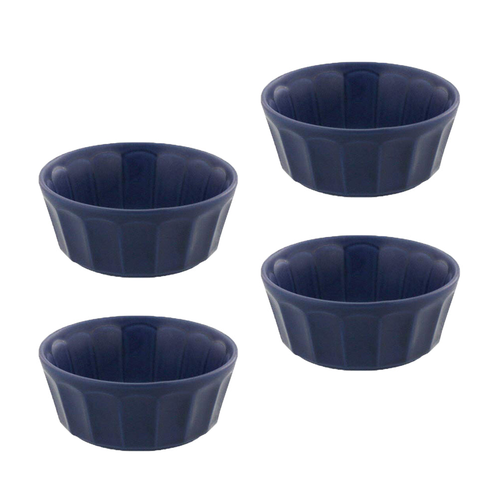 Shinogi 4.5" Small Appetizer Bowls Set of 4 - Navy Blue