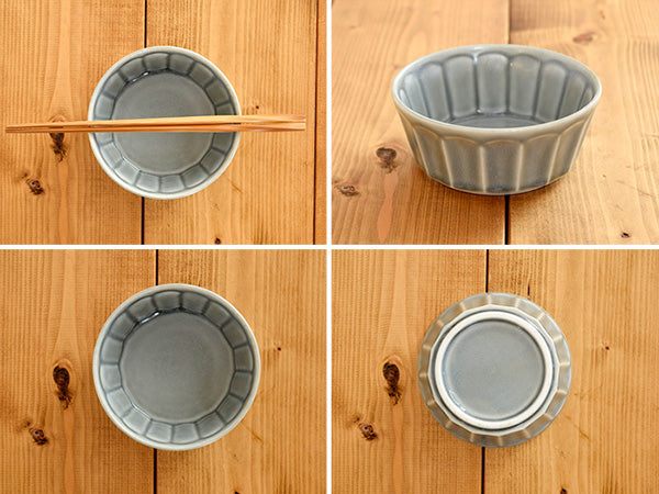 Shinogi 4.5" Small Appetizer Bowls Set of 4 - Matte Gray