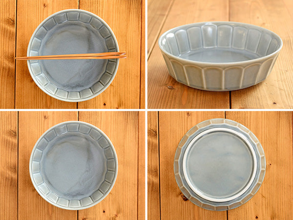 Shinogi 7.7" Flower Bowls Set of 2 - Matte Gray