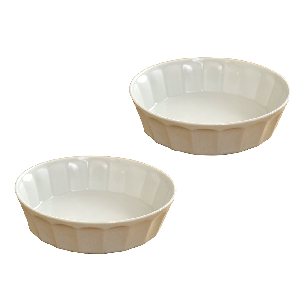Shinogi 7.7" Flower Bowls Set of 2 - Matte White