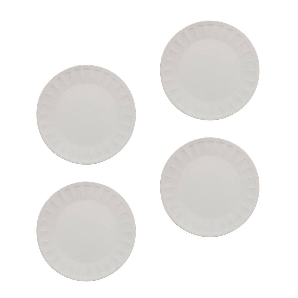 Shinogi 7.3" Flower Plates Set of 4 - Matte White