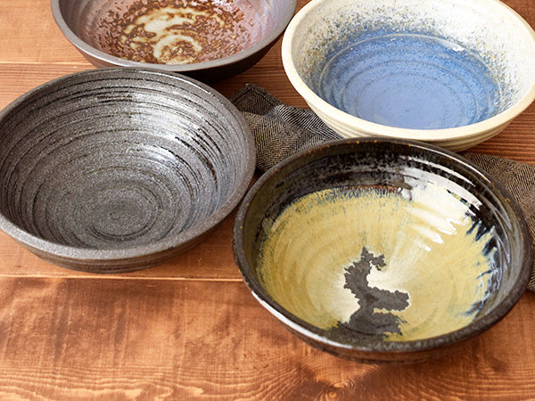 9.3" Traditional Porcelain Serving Bowl - Black Swirl