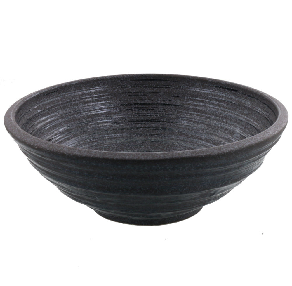 9.3" Traditional Porcelain Serving Bowl - Black Swirl