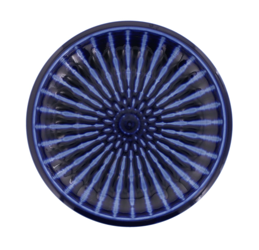 Tokusa Stripe 10" Round Dinner Plate - Navy Blue