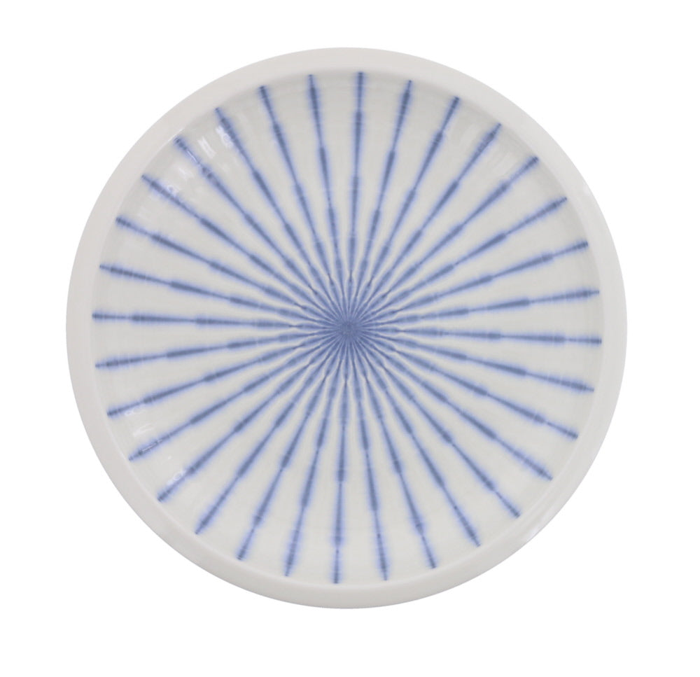 Tokusa Stripe 10" Round Dinner Plate - White